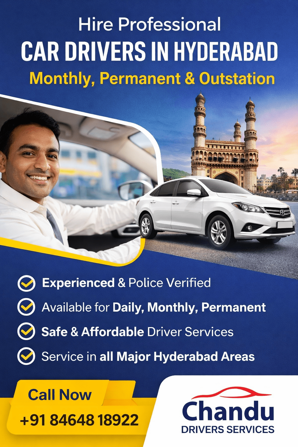 Professional Car Driver Services in Kokapet Hyderabad