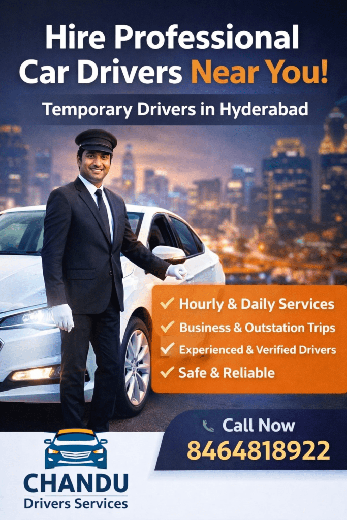 Professional police-verified car driver for hire in Hyderabad - Chandu Drivers Services